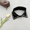 Metal Studded False Collar for Women Girl Detachable Collar Lapel Blouse Top Clothing Accessory Casual Decorative Collar