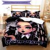 3PC Custom Name Gothic Cat Girl Artwork Bedding Set Printed  Bedding Set Duvet Cover Closure Includes 1 Duvet Cover & 58 Pillowcases for Bedroom