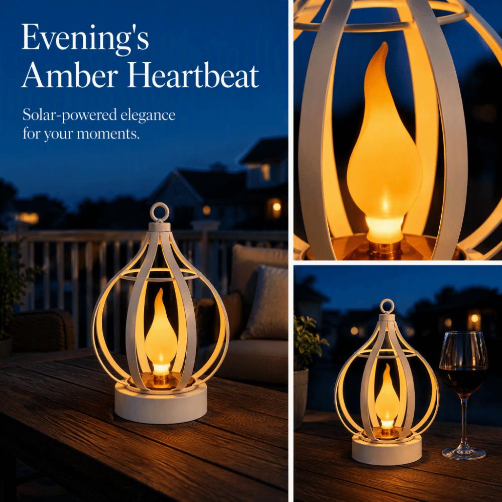 Metal Solar Lamp Waterproof Hanging Light Decoration Flame Lamp  Outdoor