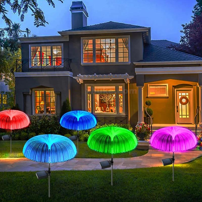LED Garden Lights Jellyfish Decoration Solar Power Lights Waterproof Outdoor Pathway Solar Lamp Fairy Patio Villa Yard Decor