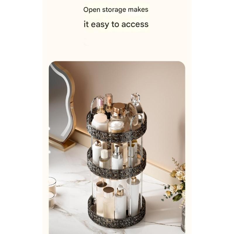360 Degree Rotating Storage Tray Cosmetic Accessories Organiser Kitchen or Bathroom Organization Solution