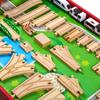 Wooden Train Track Set Electric Magnetic Train Railway Toys Compatible with Brand Track Educational Toys for Children's Gifts