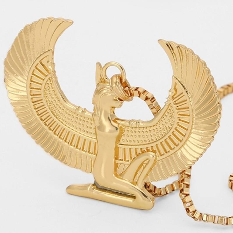 European and American Fashion Golden Punk Long Chain Eagle Egyptian Fashion Cross Pendant Necklace