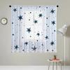 2 pieces HD digital Blue pentagram  printed window screen home decor style decoration living room window screening