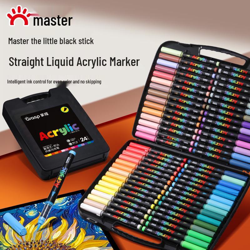 60-Color Soft Tip Liquid Ink Acrylic Marker Set for Primary School Art