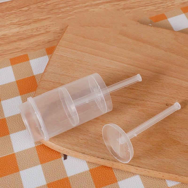 10Pcs Push Up Cake Shooter Round Shape Transparent Cake Holders Push Plastic Containers With Lids For Ice Cream Baking Molding