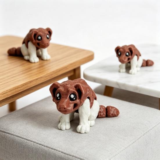 Articulated Dog Figurine, 3D Printed Cute Puppy with Movable Joints, Colorful Desk Pet for Home Office, Stress Relief Toy Gift