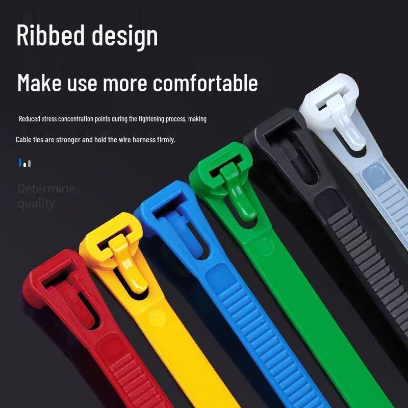Adjustable Nylon Cable Tie with Releasable Buckle - Reusable & Colorful for Gardening