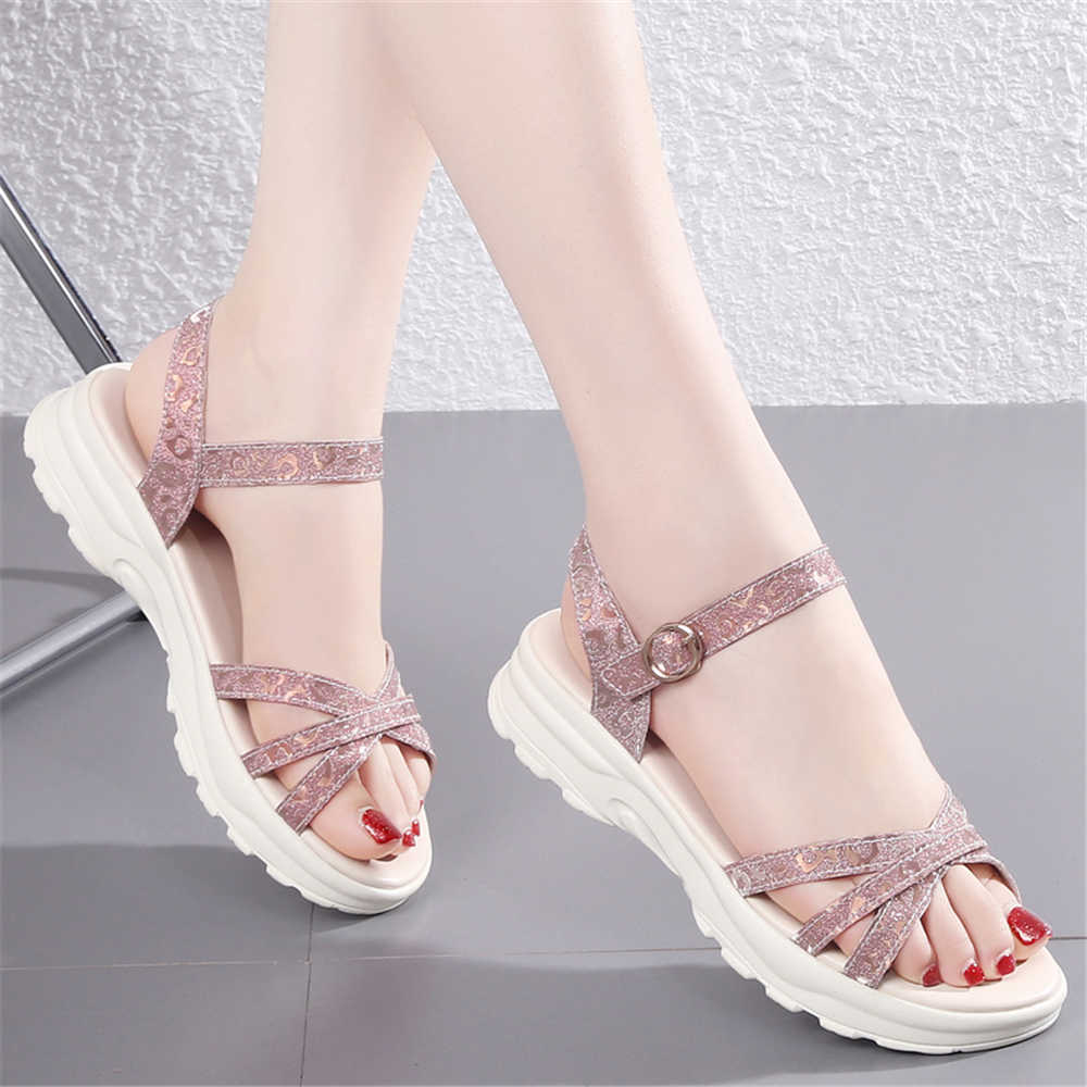 Number 35 Flat-heeled Sport Slippers Authentic Women's Tennis Shoes Woman's Silver Sandals Sneakers Industrial Sewing