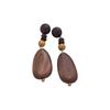 Silver Needle Wooden Raffia Oval Earrings: Ethnic Style, Retro Elegance, Unique Personality for Women.