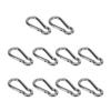 10Pcs Carabiner Clip Spring Snap Hook Stainless Steel Safety Buckle Lock for Hiking