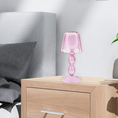 Candle Stand Table Lamp Design Stable Base Glass Striped Table Lamp Candle Holder Home Decoration Household
