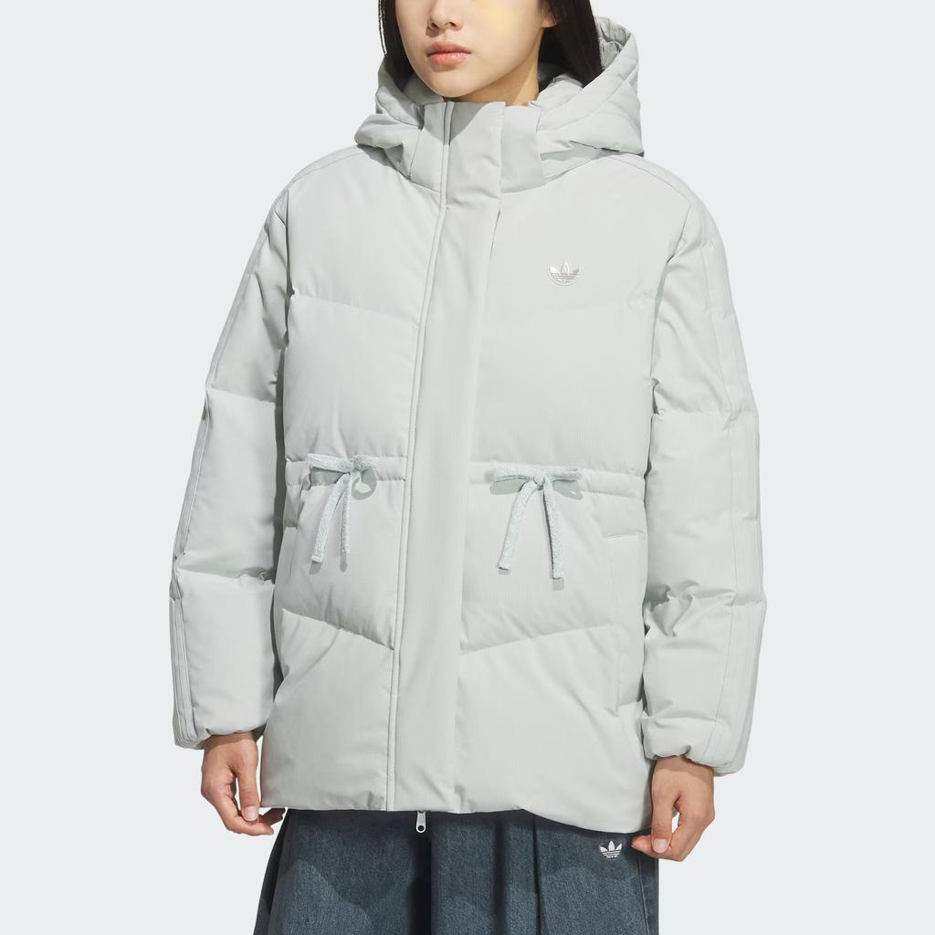 Adidas Originals Bow Mid Down Warm Sports Duck Down Comfortable Hooded Jacket Women Jacket KF3686