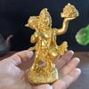 Goldene Hanuman Statue Figur Ornamente Harz Indischer Hindu Affengott Buddha Statuen Skulptur Heimdekoration Glücksbringer Geschenk