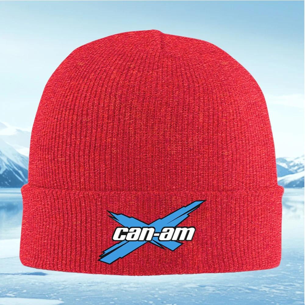 CanAm Logo Designblue Cross Unisex Women Unisex Knitted Hat Beanie Pullover Cap Winter Thermal Warm Christmas Outdoor Cycling Hik