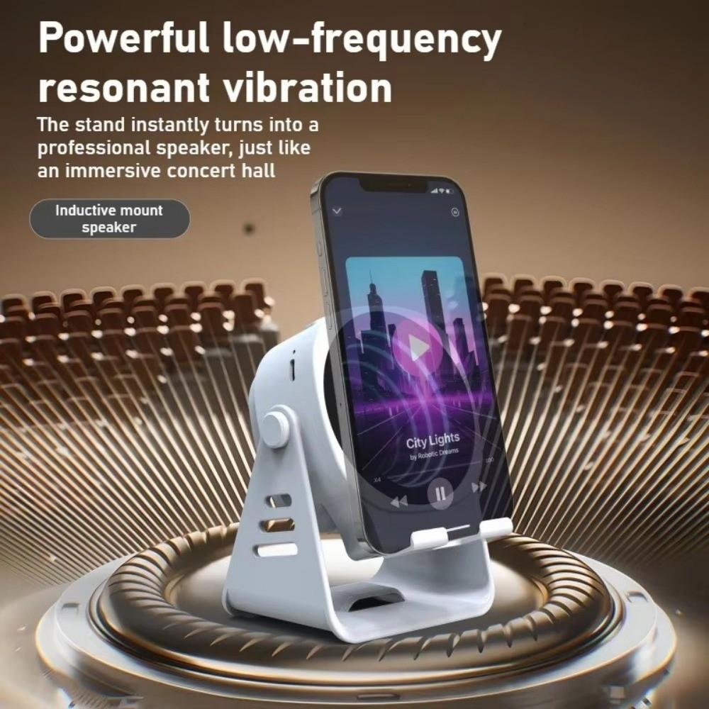 USB Charging Inductive Speaker Phone Stand Adjustable Angle Wireless Audio Speaker Phone Support