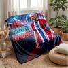 Erling Haaland Custom Name Text Flannel Blanket Soccer Logo Personalized Fleece Throw Blanket Special Gift For Sofa Bedroom Home