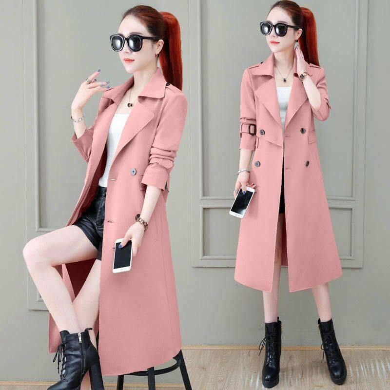 Womens Mid-Length Trench Coat With Lining 2026 Loose Slim Fit Elegant Fashion Outerwear