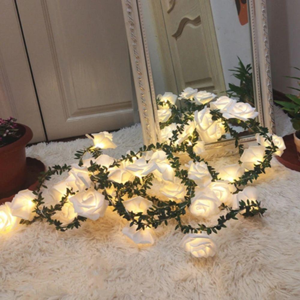 Warm Light Rose Flower Lights Colored Lights Decorative Garland LED String Lights  Christmas Day