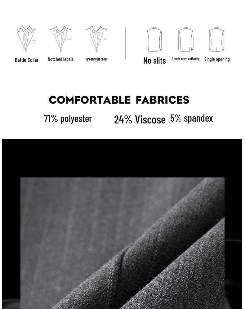 2025 Men's Grey Stripe Slim Fit Embroidered Three-Piece Suit - Korean Style Wedding Best Man Formal Wear