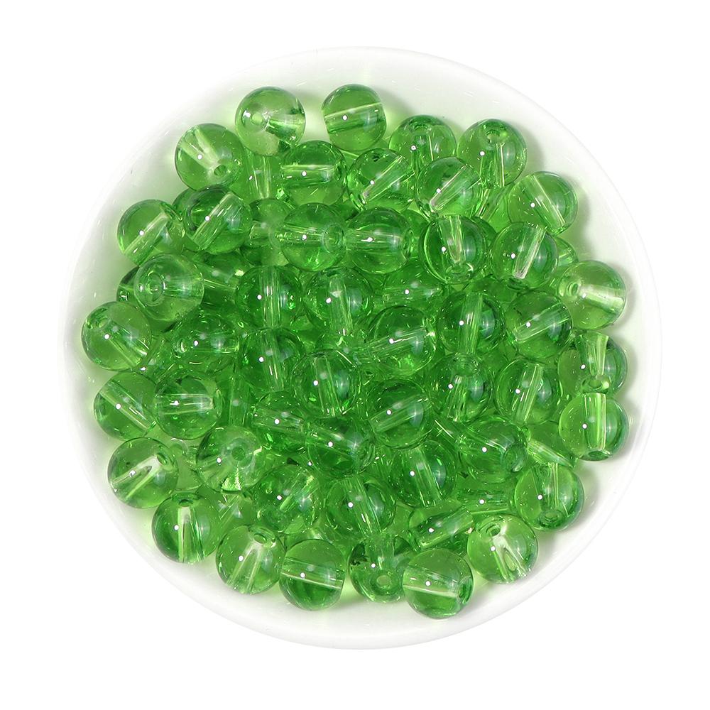 50pcs 8mm Glass Round Beads Colorful Transparent Loose Spacer Beads For Jewelry Making DIY Crafts Bracelets Necklace Accessories