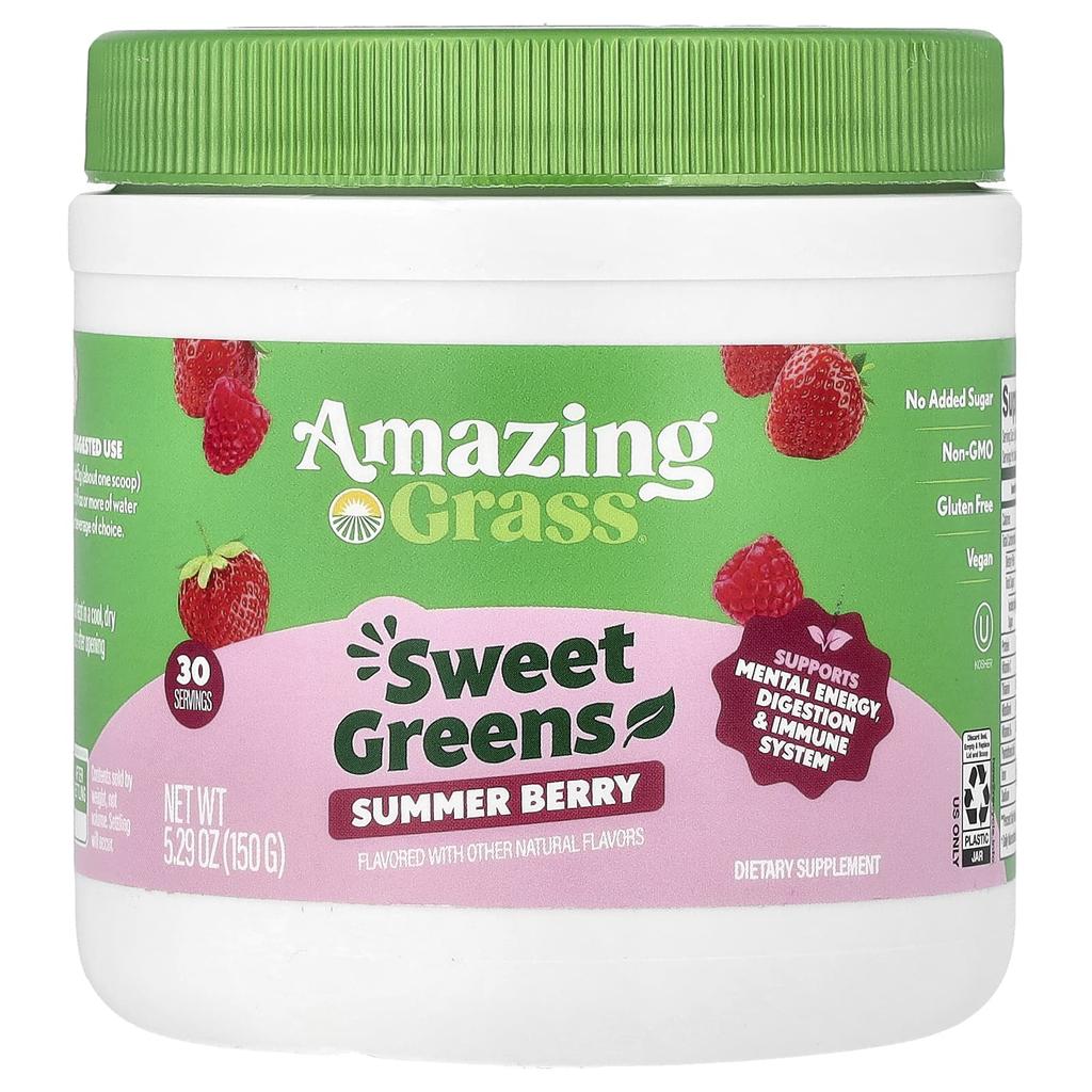 Amazing Grass, Sweet Greens, Summer Berry, 150g (5.29oz)