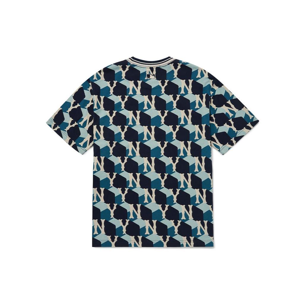 MLB SS22 New York Yankees Letter Print Color Block Round Neck Short Sleeve T-Shirt Unisex T-Shirts Navy-Blue 3ATSM0124-50NYD
