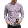 Men's Leopard Print Long Sleeve Crewneck Base Layer Shirt for Fall Winter Everyday Wear