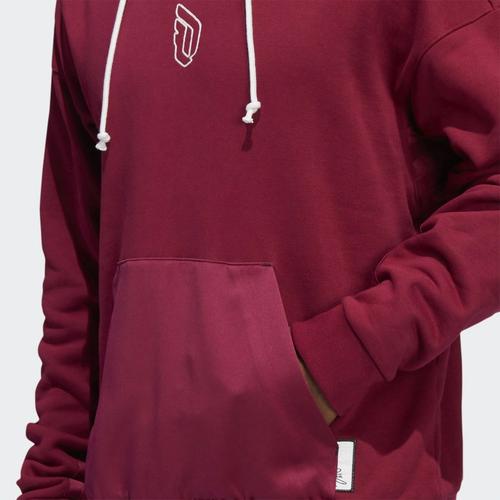 Adidas Lillard Basketball Printed Pullover Hoodie for Men, Burgundy