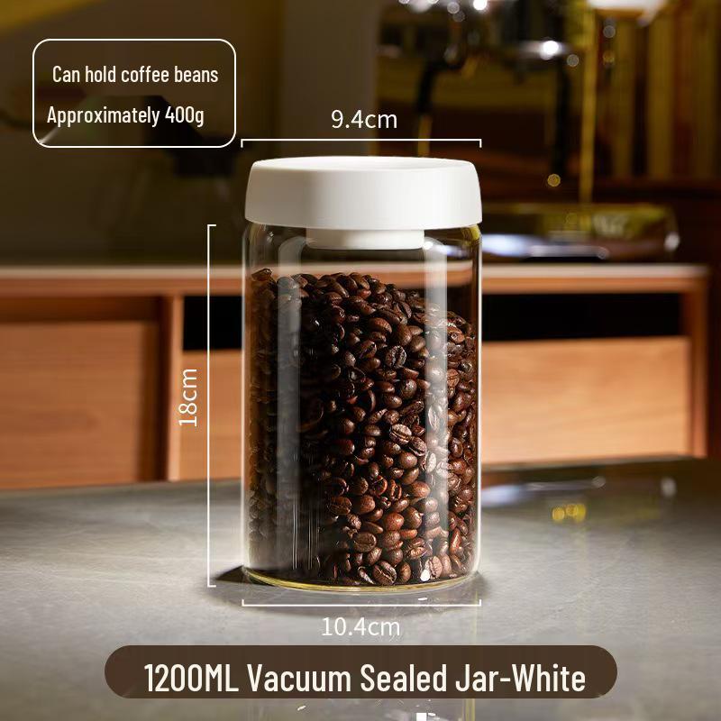 Vacuum-Sealed Moisture-Proof Glass Coffee Storage Jar