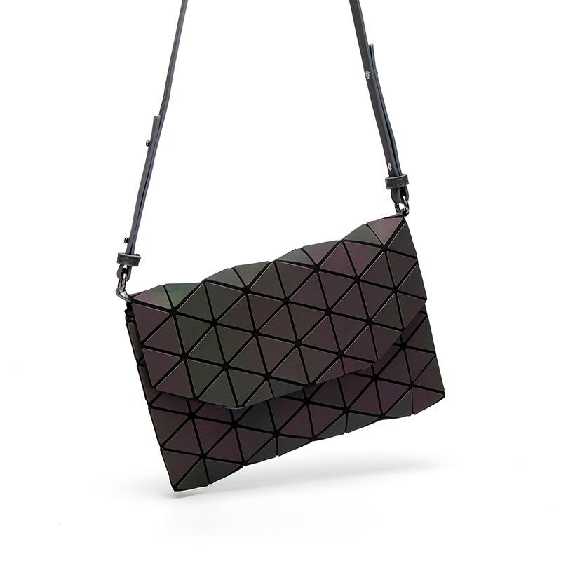 New Luminous Geometric Messenger Bag Women's Folding Rhombus Envelope Bag Clutch Bag Trendy Shoulder Bag