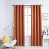Blackout Curtains and Metal Rings 2 Pcs Rust 140x225 Cm