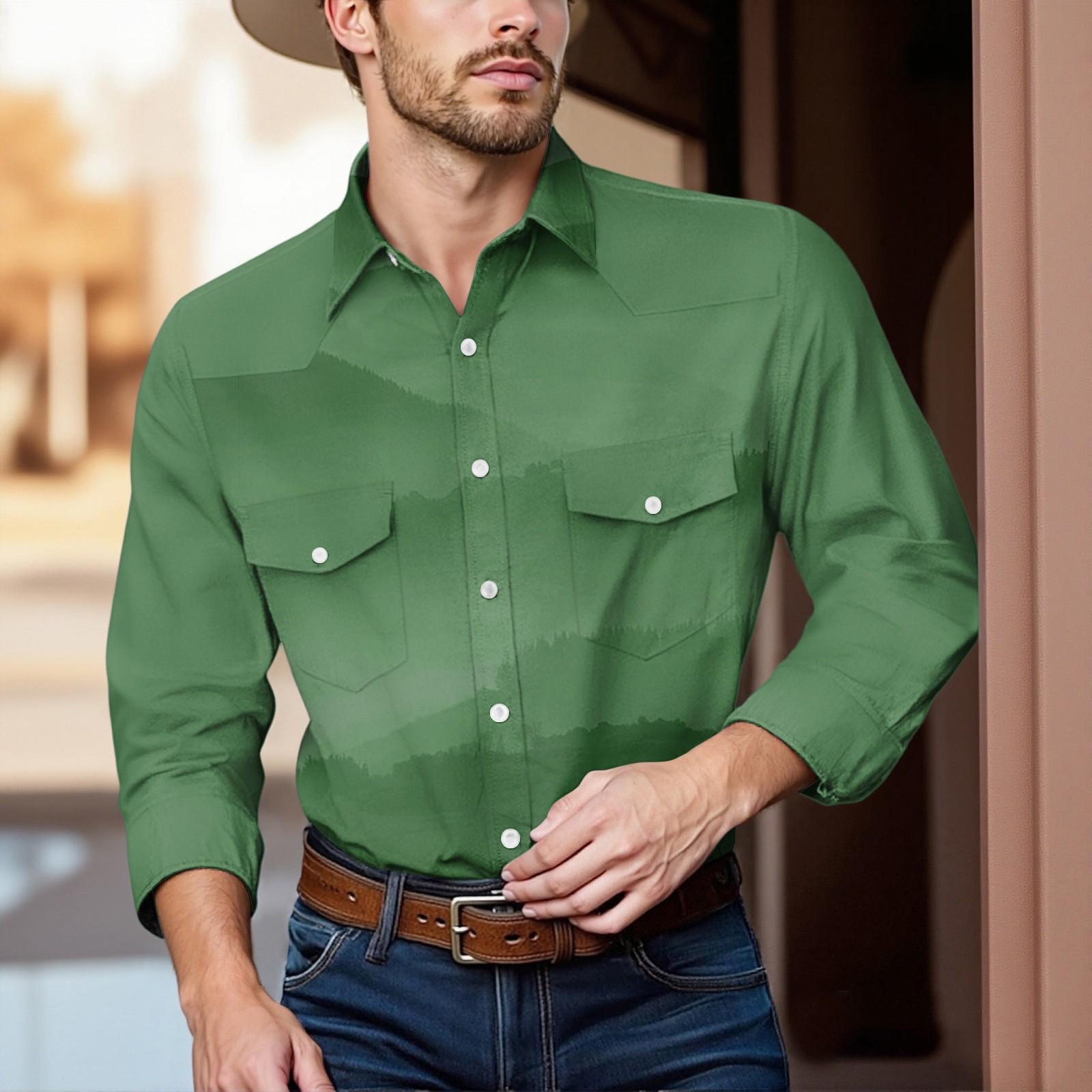 

Men S Fashionable Lapel And Shoulder Length Short Sleeved Casual Top M зелений