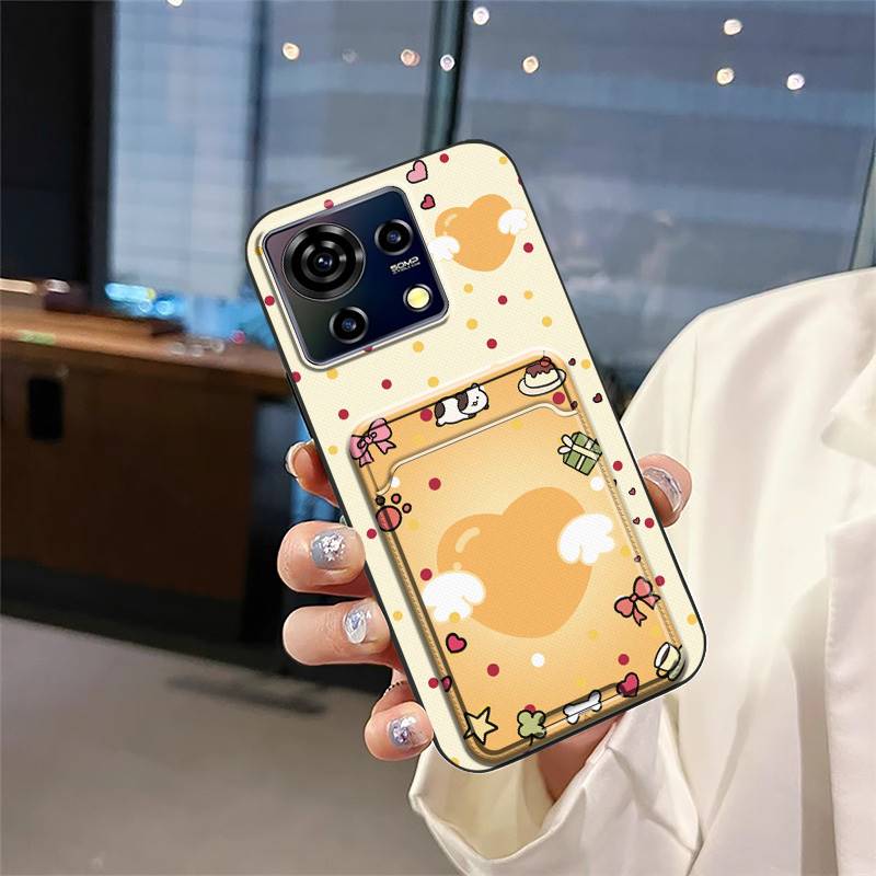 Card Slot TPU Phone Case For ZTE Blade V50 Vita Waterproof Protective Fashion Design Cartoon Cute Anti-knock Soft Case