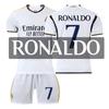 Tricou de casă Real Madrid 2023-24 #9 Mbappe #5 Bellingham #7 Vinicius, versiune pentru fani Tricouri de Fotbal