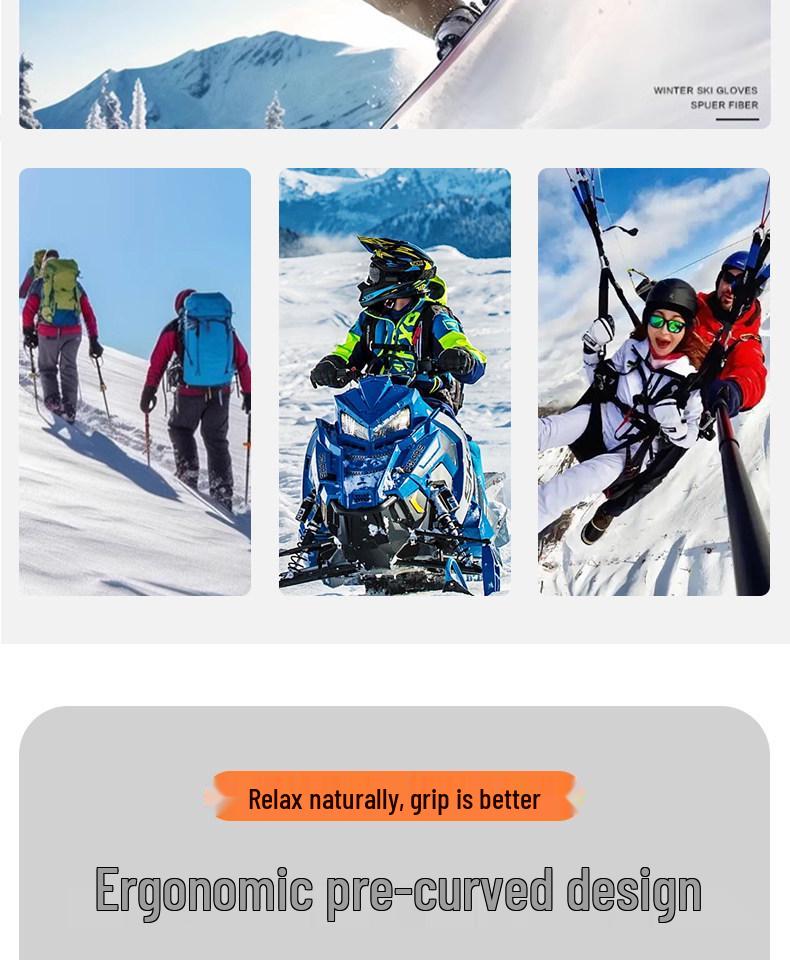 Men's Winter Ski Riding Gloves, Windproof, Touchscreen, Warm Cold Protection for Harbin Northeast Weather.