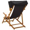 Lounge Chair 2 Pcs 3 Position Solid Eucalyptus Wood Black