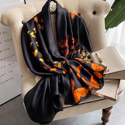 Spring Scarf Women'S Luxury Design Polyester Material Smooth Scarf Soft Shawl Beach
