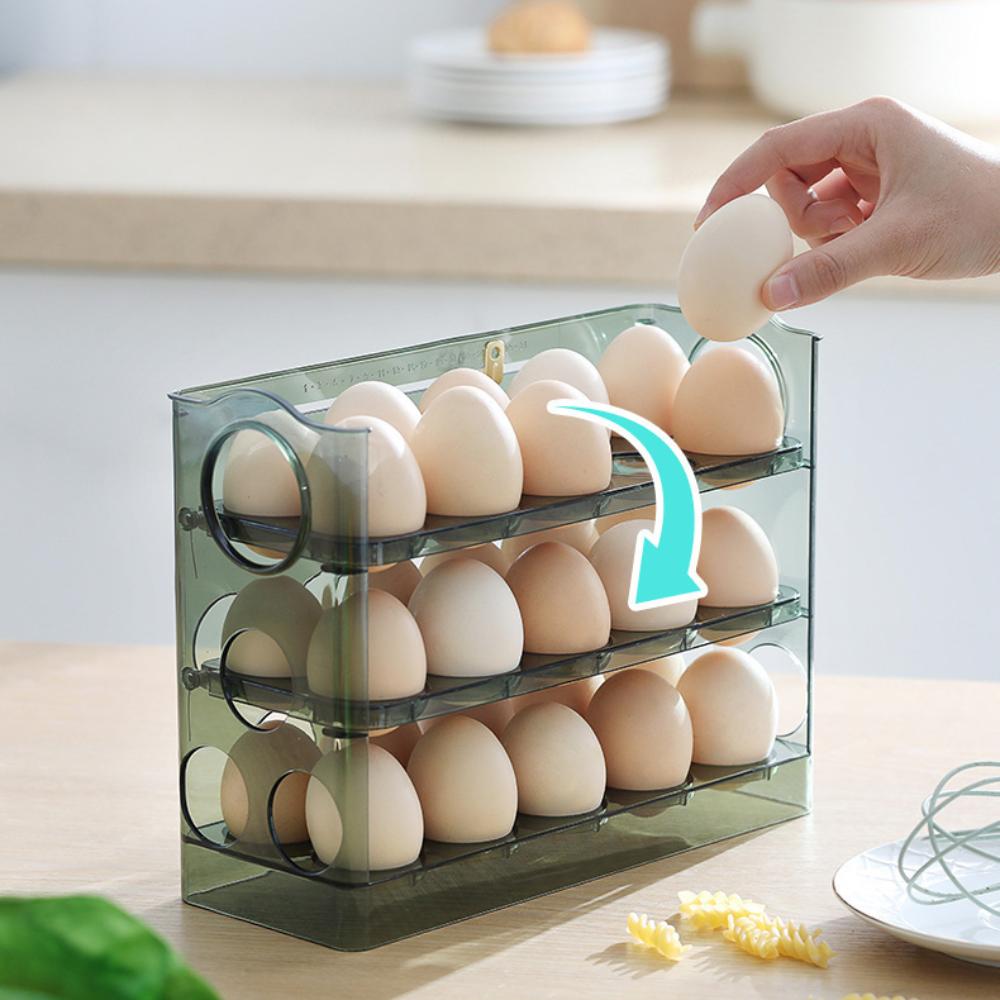 Space Saving Three Layer Egg Rack Large Capacity Egg Holder New Refrigerator Egg Storage Box