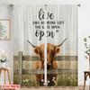 2pcs 2D flat printing Drapes Highland Cow Fence Open Polyester Fabric Without Electricity Festive Wall Decor Use for Booths