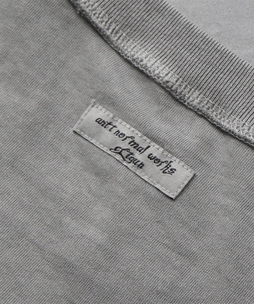 Keuligeon Pigment 3 Stitch Semi-Oversized Short Sleeve T-Shirt Metal Grey