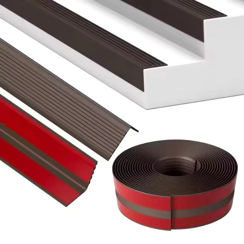 1PC 1mx9.8cm L-shape Stair Edge Protector Step Anti-skid Tape PVC Wrapped Corner Pressure Edge Strip for Indoor&Outdoor
