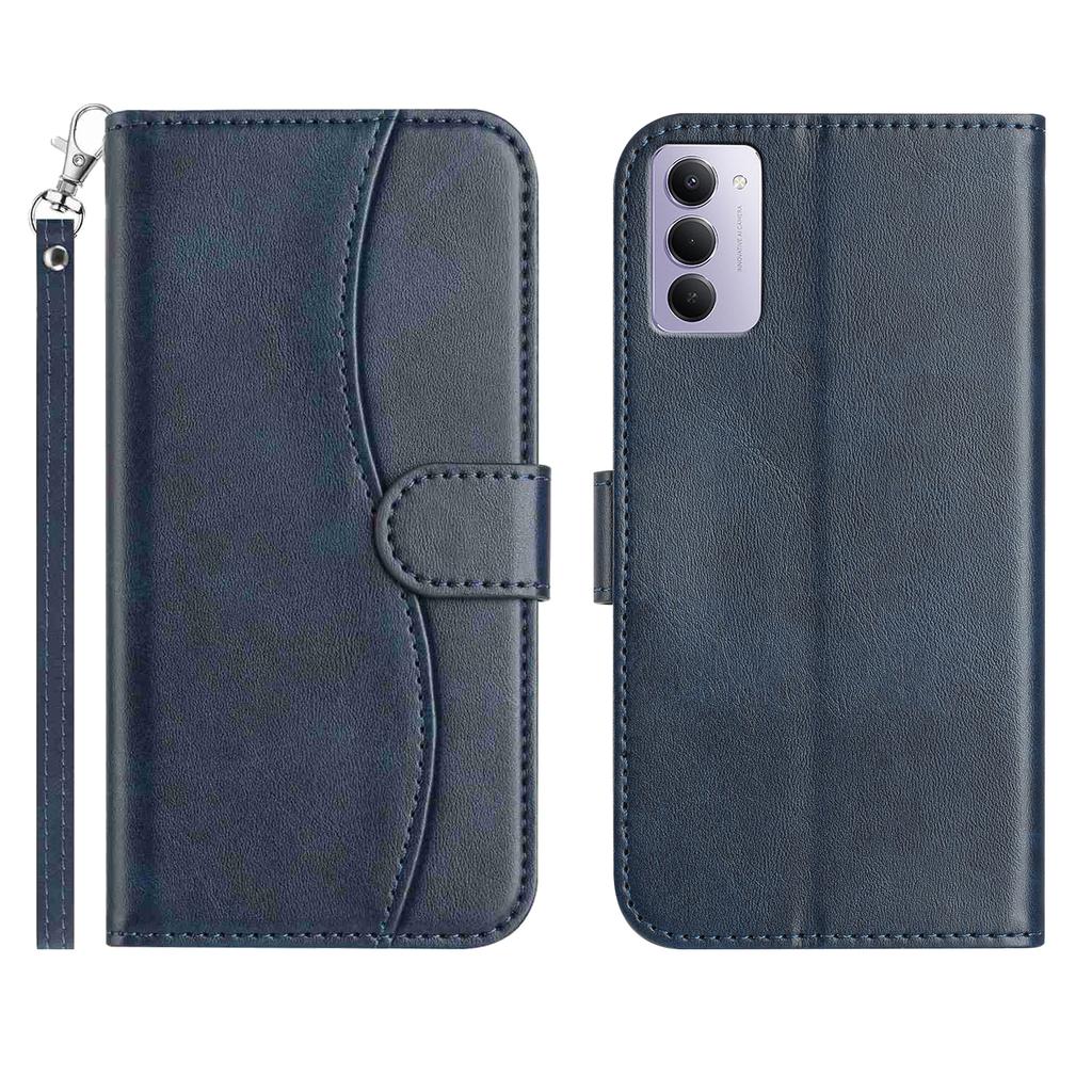 For Xiaomi Redmi 15 4G (EU) (171mm) Stand Case PU Leather Wallet Phone Cover S Shape Stitching Design with Strap