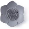 AKOAK Non-Slip Durable Silicone Soap Dish, Creative Lotus Design Storage Shelf Shower, Counter, Sink, Bathroom - 1 Count (Gray)
