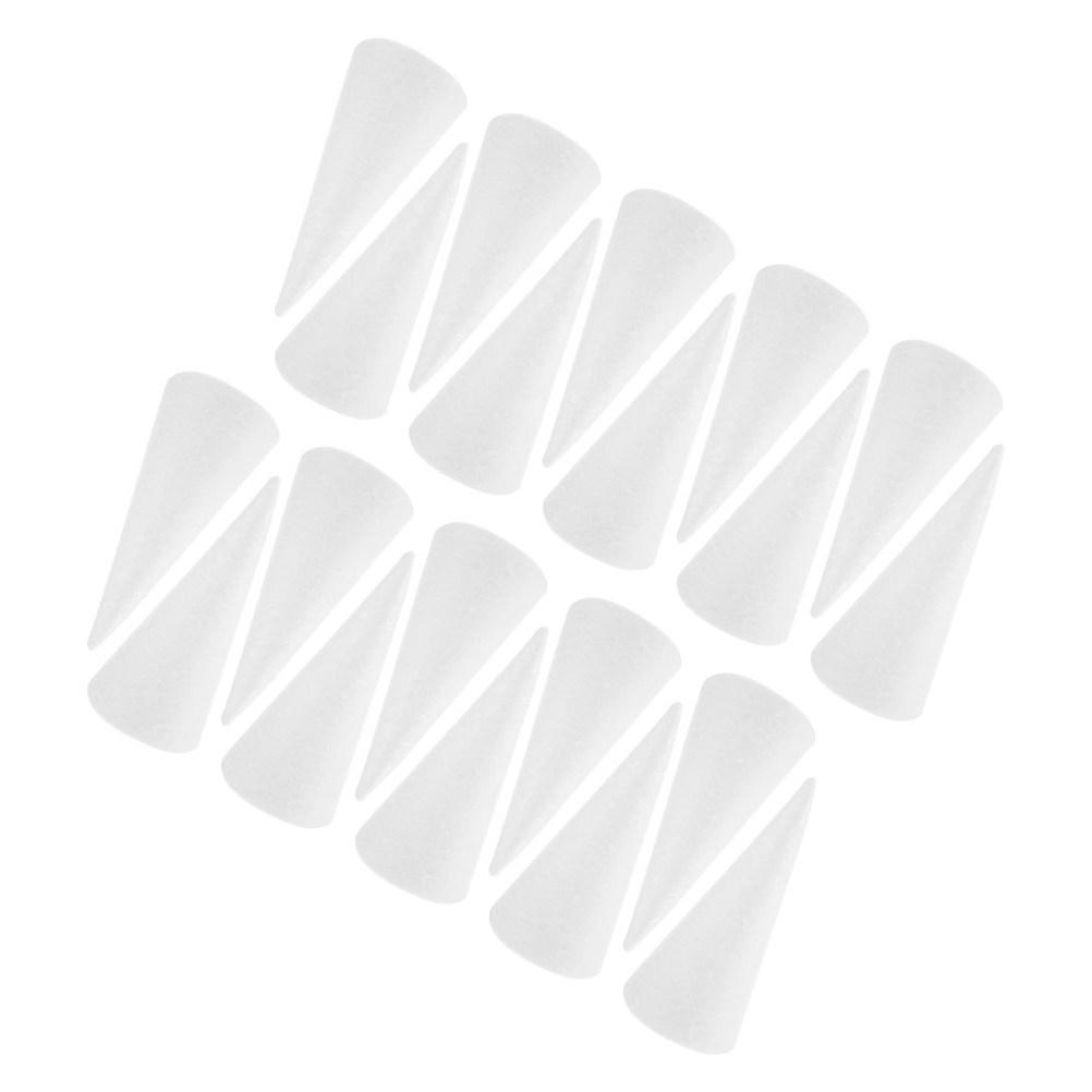 20Pcs White Polystyrene Craft Foam Cones Decorative Foam Cones for DIY Xmas Tree Holiday Party Floral Table Centerpiece