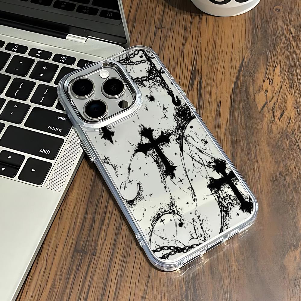 Black Retro Gothic Style Y2K Phone Case For Samsung Galaxy A56 A36 A26 A06 A55 A35 A16 A54 A34 A25 A24 A15 A14 A73 A53 A33 4G 5G