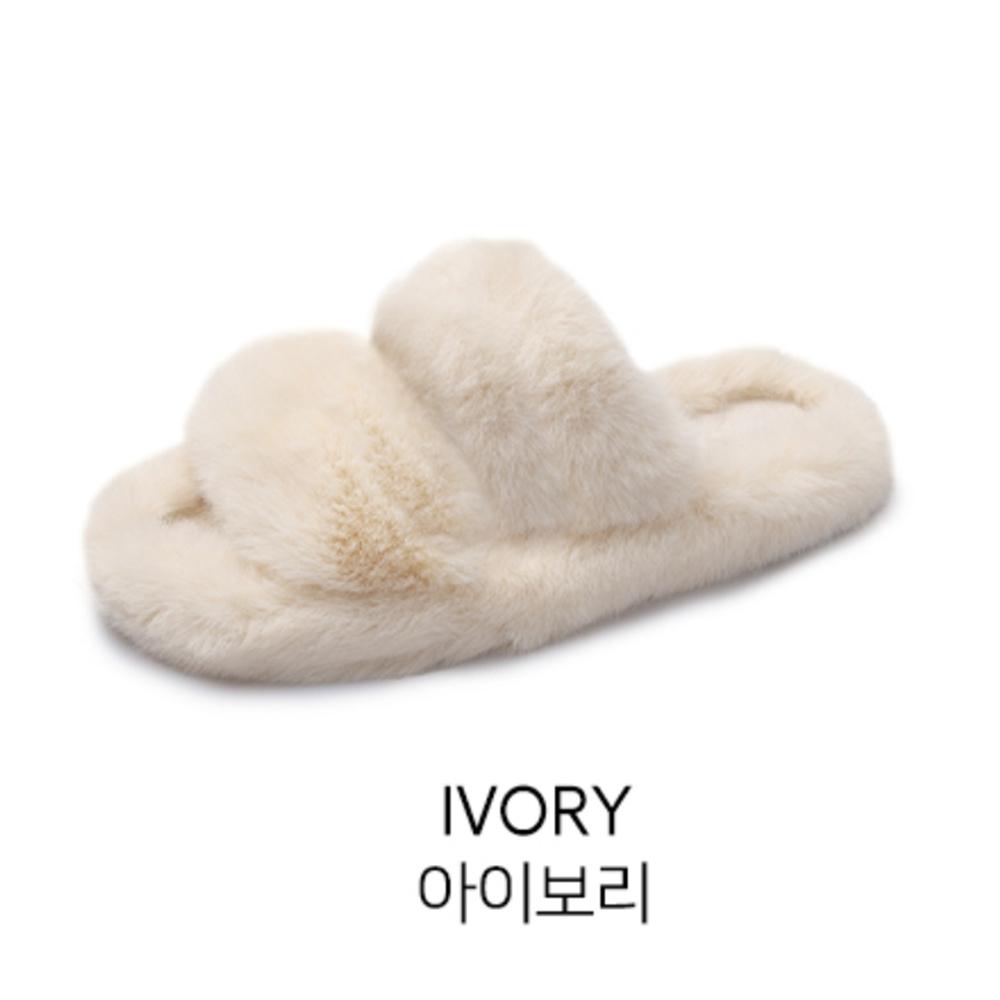 Damen Weiche Plüsch Doppelriemen Hausschuhe Fell Gemütliche Winter Pantoletten