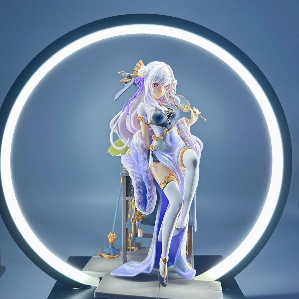 24cm Rem Emilia Re Zero Anime Figure Gk Statue Chinese Style Collectible Model Desktop Decoration Gift For Anime Fans