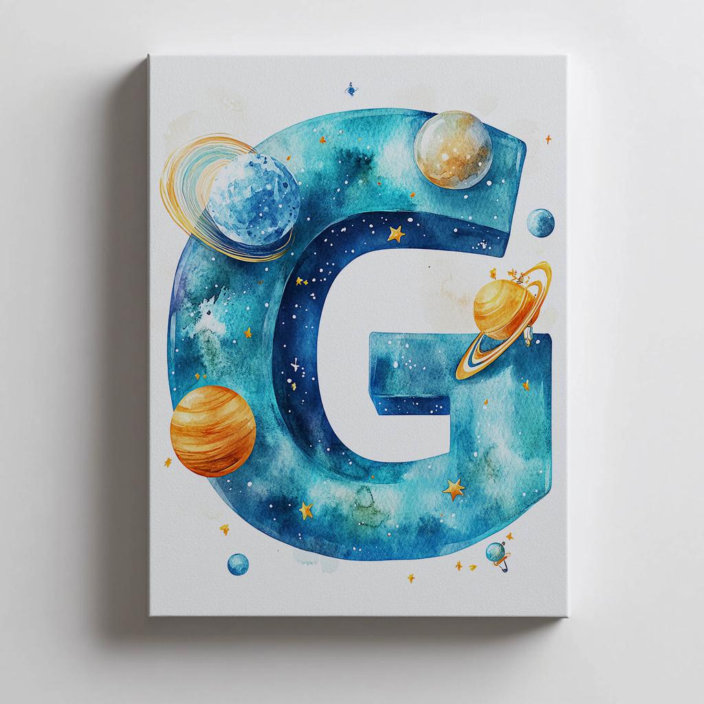 Litera "G" W Kosmosie - Plakat Dekoracyjny Litera "G" W Kosmosie - Plakat Dekoracyjny, 40X50 Cm, Bez Ramy, Papier Matowy 230 Gsm