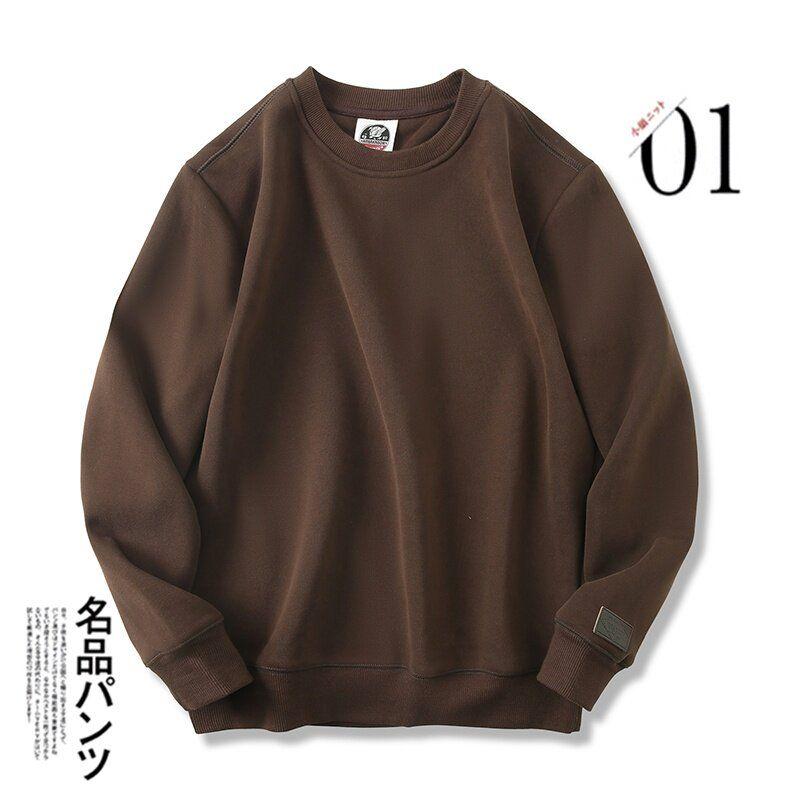 Men's and Women's Loose-Fitting Warm Pullover Sweatshirt with Fleece Lining for Autumn and Winter, Factory Surplus